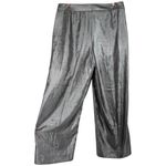 Banana Republic Womens Relaxed Lame Trouser Pants Gunmetal Silver Size 14 Hoiday Photo 7