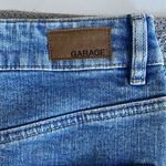 Garage  Medium Blue Stretch Denim Full Zipper a circle Pull Mini Skirt Size S Photo 2