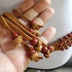 Vintage Brown Beaded Leather Tie Tassel Belt Photo 5