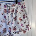 American Eagle  White Floral Denim Mom Shorts Women’s Size 4 100% Cotton Photo 4