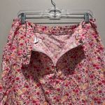 Christopher & Banks Vintage Pink Floral Skirt Linen Rayon Sz 10 Preppy Brunch Photo 5