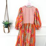 Indian Soft Cotton Animal Print Summer Dress Night Midi Girl Size S Red Photo 3