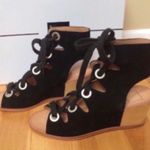 DV by Dolce Vit 'Lei' Black Suede Wedge Grommet Sandal Photo 1