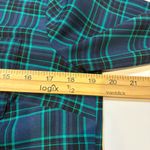 Talbots  Teal and Navy Plaid Shirt size S Photo 6