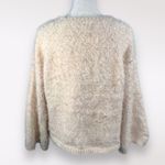 Em & Elle Textured Fuzzy Cream Eyelash Knit Pullover Sweater Small Photo 4
