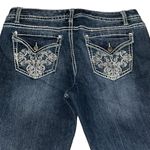 Nine West Embellished Pocket Dark Wash Capri Jeans Photo 2