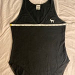 PINK - Victoria's Secret  Black Bodysuit Size M Cotton Stretch One-Piece Photo 7