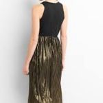 Gap Black & Gold Sleeveless Knit Pleated Skirt Dress Size 4p Photo 1