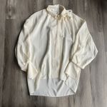 CHLOÉ Tie-neck silk-jacquard blouse Vanilla Ice Size 36 (US size 4) Oversized Photo 2