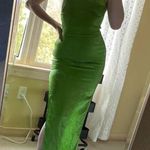 Rat & Boa Carine Green Floral Jacquard Open Back Corset Maxi Dress Medium Photo 3