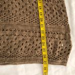 2000s Tan brown vneck knit sweater long top/mini dress with hoodie Grunge goth apocalyptic vibes / warrior / biker /rave /streetwear / festival / concert /Y2K / streetwear / rave / Whimsygoth / cottagecore Can be worn as a mini dress or long top. Size M Photo 4