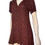 Staring At Stars Urban Outfitters Y2K Size XS Burgundy Print Short Tunic Dress Photo 2