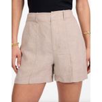 Madewell Pintucked Shorts in 100% Linen Oat Beige High Rise Vacation US 12 NWT Photo 4