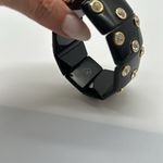 Joan Rivers  Signed Black Lucite Expanding Bracelet with Rhinestone Embellishment Photo 2