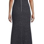 Betsy and Adam NWT V Neck Choker Glitter Long Dress Gown Black Size 12 Photo 1