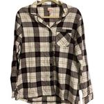 Wondershop Black and White Plaid Collared Button Down Long Sleeve Pajama Shirt Multiple Size M Photo 0