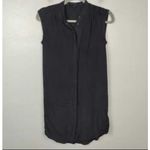ALLSAINTS  Silk Sleeveless Button Down Dress‎ Shirt Womens US 2 Black Photo 2