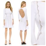 David Lerner Lace Panel Fit & Flare Dress White XS Skater Elbow Sleeves Photo 1