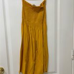 Ambiance Gold Buttoned Pleated Midi Dress Yellow Photo 1