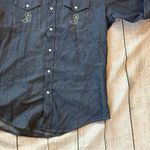 American Vintage Vintage Triple LLL Brand Denim Western Embroidered Pearl Snap Long Sleeve Sz XL Photo 3
