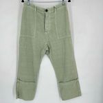 ZARA NWT The Tokyo Trouser High Waisted Pants linen blend cargo ankle green Photo 2