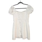 Lulus  White Satin Mini Dress Size Medium Bridal Puffy Sleeve Cocktail Dress Photo 1
