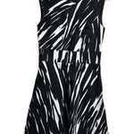 Calvin Klein Sleeveless Black and White Dress Zebra print Flared skirt size 2 Photo 0