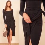 Reformation Elisa Wrap Dress In Black Photo 2
