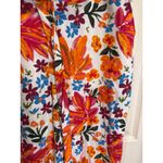 Joie  Floral Linen Blend Wide Leg Pants Orange Pink Blue White Size 8 Photo 4