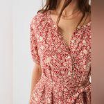 Faherty Carmel Dress Spice Red Sunrise Floral L Photo 1