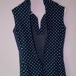 VTG A Line Dress S Blue w White Polka Dot Photo 7