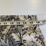 Tahari Women's 100% Linen Pant Wide Leg Black White Tropical Leaves Size L Photo 7