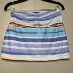 Tiger Mist  Striped Multicolor Blue Mini Skirt Swim Cover Up Women’s Size M Photo 1