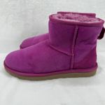 UGG  Mini Boots Suede Leather Sheepskin Lined SugarPlum Women's‎ Size 6 Photo 4