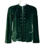 Vintage 80s Edwardian Military Gothic Carlisle Velvet Jacket Forest Green Size 6 Photo 0