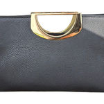 Charming Charlie C High Quality Leather Clutch Shoulder Evening Bag Gold Accents Heavy Party Photo 0