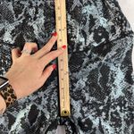 Carbon38 L Large Metallic Snake Print High Rise 7/8 Leggings Black Teal Animal Photo 8