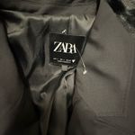 ZARA Black Long Sleeve Distressed Fitted Blazer Photo 6