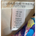 London Times  Floral Dress Size 10P Elastic Waist Short Sleeve Back Zip NWT Photo 1