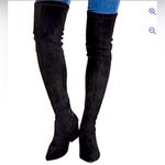 NWT "NNG" Black Suede Womens Stretchy Thigh High Chunky Heel Boots Size undefined Photo 2