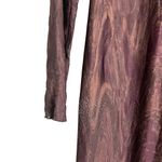 Louna Brown Burgundy Mesh Overlay Printed Long Sleeve Midi Dress Size XL Photo 7