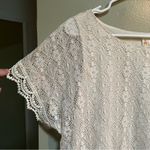 Adiva Blouse Cream White Lace Crochet Hem Boatneck Dolman PL Size undefined Photo 3