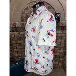 button down shirt 1960’s floral white purple red short sleeve Size XL Photo 6