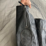 ZARA  Washed out Black Distressed Faux Leather Moto Jacket Size Large Photo 9