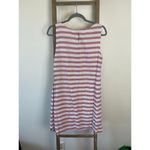 BeachLunchLounge  Linen Striped Red White Shift Mini Dress | Womens M Photo 6
