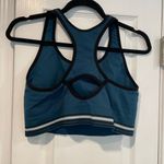 Members Mark Size XXL Teal Blue Black Ribbed Seamless Open Racerback Sports Bra Photo 4
