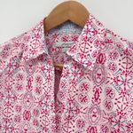Foxcroft  NYC Women's Easy Care Pink Abstract Print Button Down Shirt Size Medium Photo 5
