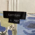 Karen Kane  Large Floral Blue and Green Flare Mini Skirt Photo 1