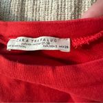 ZARA  Red Long Ruffle Sleeve T-Shirt Sz small Photo 5