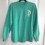 Disney  Parks Long sleeve green sweatshirt Disneyland on sleeve Small Photo 0